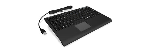 KeySonic ACK - 540U+ (UK) Mini - SoftSkin - Smart - Touchpad - USB - schwarz - Mini - Kabelgebunden - USB - Membran Key Switch - QWERTY - Schwarz - Tastatur
