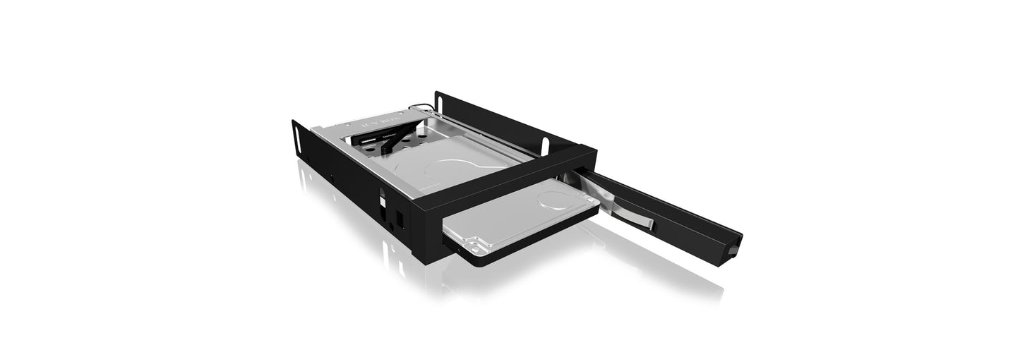ICY BOX IB - 2216StS - 1bay 2.5" SATA Wechselrahmen - 1x 2,5" SATA HDD zu 1x SATA Host - schwarz - 8,89 cm (3.5") - Speicherlaufwerkbehälter - Schwarz - 2.5" - SATA - SATA II - Aluminium - Kunststoff - Gehäuse