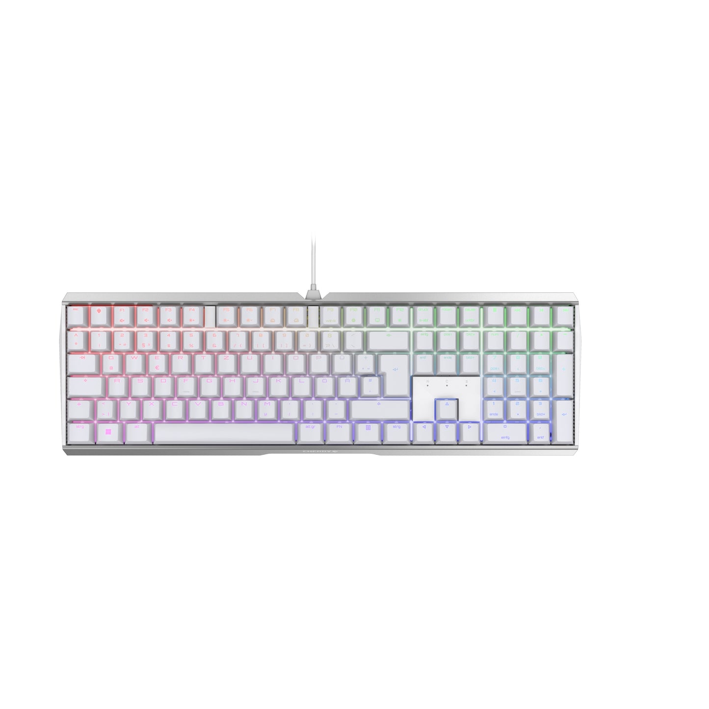 Cherry MX 3.0S RGB - Kabelgebunden - USB - Mechanischer Switch - QWERTZ - RGB - LED - Weiß - Tastatur