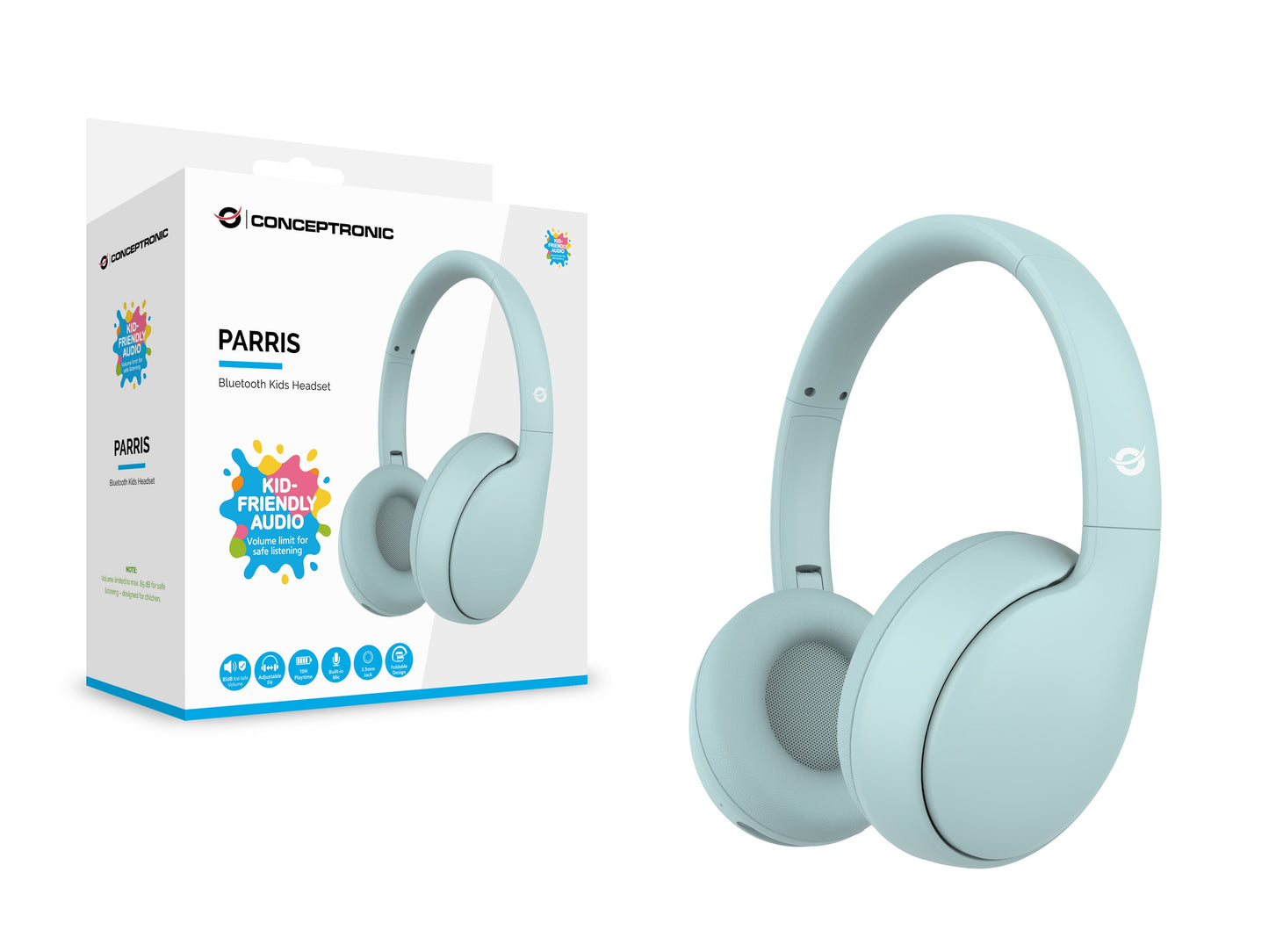 Conceptronic Headset Kids Wireless BT6.0/Mikro 85dB 10Std bl - 20 KHz - Headset