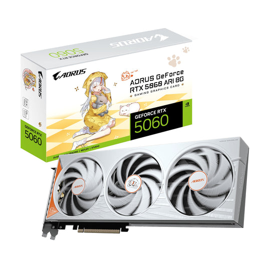 Gigabyte AORUS GeForce RTX 5060 ARI 8G Grafikkarte, GeForce RTX 5060, 8 GB, GDDR... - Grafikkarte