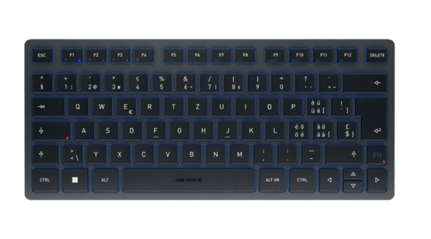 Cherry KW 7100 MINI BT - Kabellos - Bluetooth - Scherenschalter - QWERTZ - Blau - Tastatur