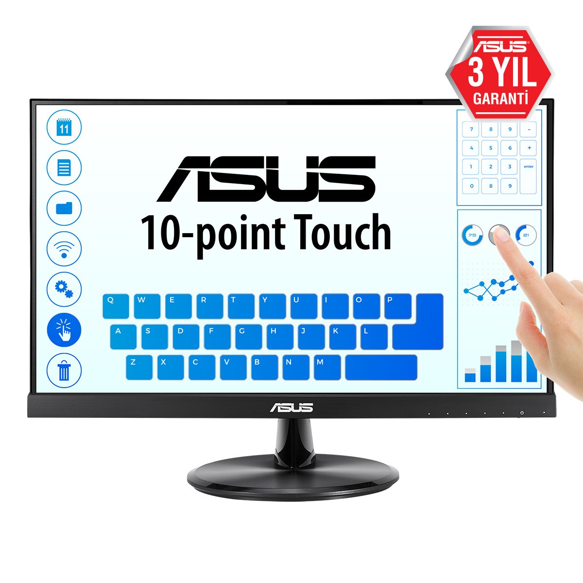 ASUS VT229H - 54,6 cm (21.5") - 1920 x 1080 Pixel - Full HD - LED - 5 ms - Schwarz - Monitor
