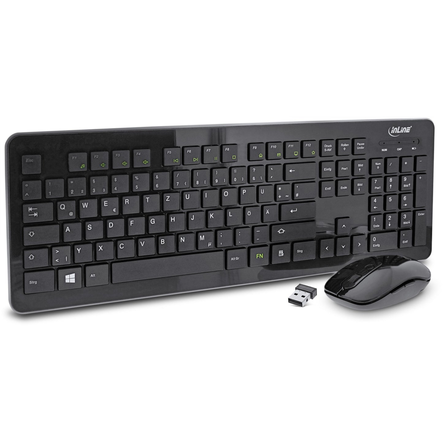 InLine Design Desktop - Tast. - Maus Set - USB 2,4GHz - max. 1600dpi - schwarz - Tastatur