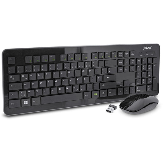 InLine Design Desktop - Tast. - Maus Set - USB 2,4GHz - max. 1600dpi - schwarz - Tastatur