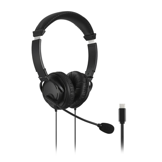 Kensington Classic USB - C Headset mit Mikrofon - Kabelgebunden - Anrufe/Musik - Schwarz - Kopfhörer