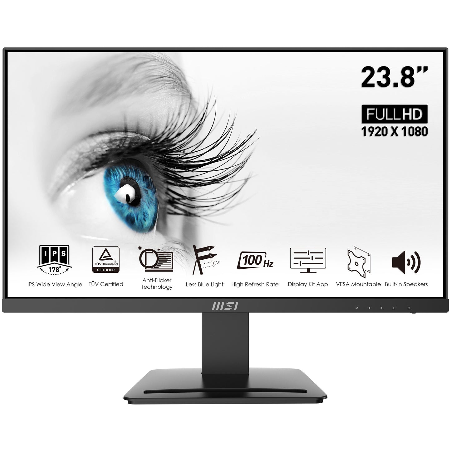 MSI Pro MP243X - 60,5 cm (23.8") - 1920 x 1080 Pixel - Full HD - 1 ms - Schwarz - Monitor