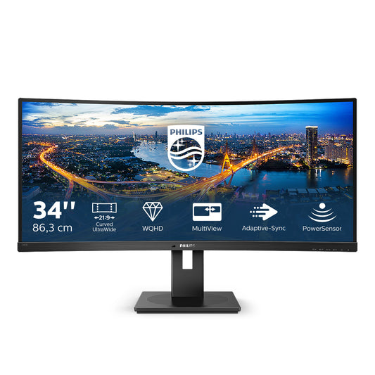 Philips B Line 345B1C/00 - 86,4 cm (34") - 3440 x 1440 Pixel - Quad HD - LCD - 4 ms - Schwarz - Monitor