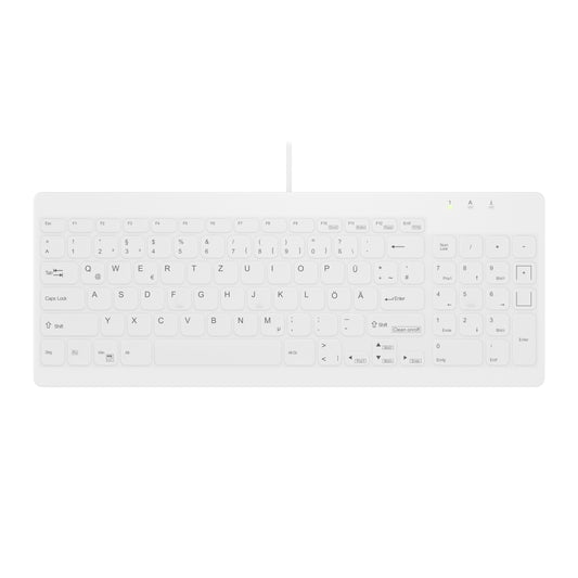 Active Key Contour Design Active Key Contour QuickClean Medizinische Tastatur Abnehmbare Abdeckung Kompakt Kabelgebunden Weiß DE C7012 - Kabelgebunden - USB - Scherenschalter - Weiß - Tastatur