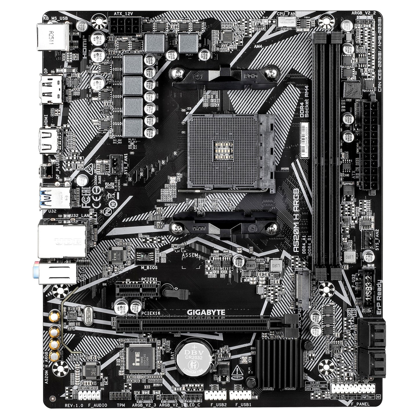 Gigabyte A520M H ARGB Mainboard? Unterstützt AMD Ryzen 5000 Prozessoren bis zu... - AMD Sockel AM4 (Ryzen) - Mainboard