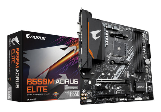 Gigabyte B550M AORUS ELITE - AMD - Socket AM4 - 3rd Generation AMD Ryzen™ 3 - 3rd Generation AMD Ryzen 5 - 3rd Generation AMD Ryzen™ 7 - 3rd... - DDR4 - SDRAM - 128 GB - DIMM - Mainboard