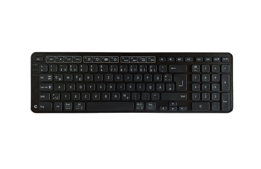 Contour Design Balance Keyboard BK - Drahtlose Tastatur - DE Version - Volle Größe (100%) - Verkabelt & Kabellos - RF kabellos + USB - QWERTZ - Schwarz - Tastatur