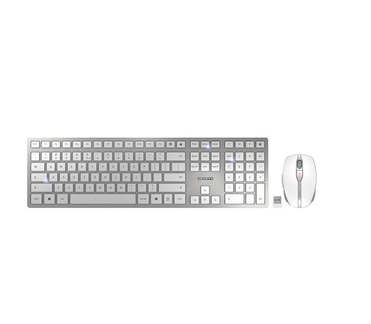 Cherry DW 9100 SLIM - Kabellos - RF Wireless + Bluetooth - QWERTY - Silber - Maus enthalten - Tastatur