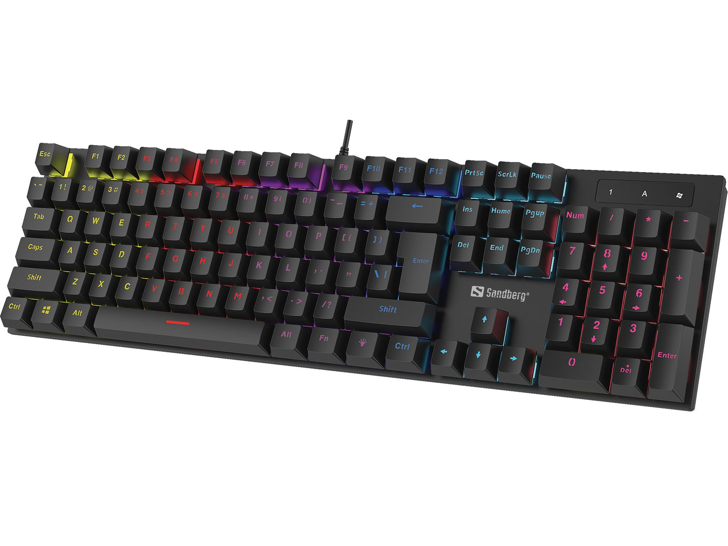 SANDBERG 640 - 31 - Kabelgebunden - USB - Mechanischer Switch - QWERTZ - RGB - LED - Schwarz - Tastatur