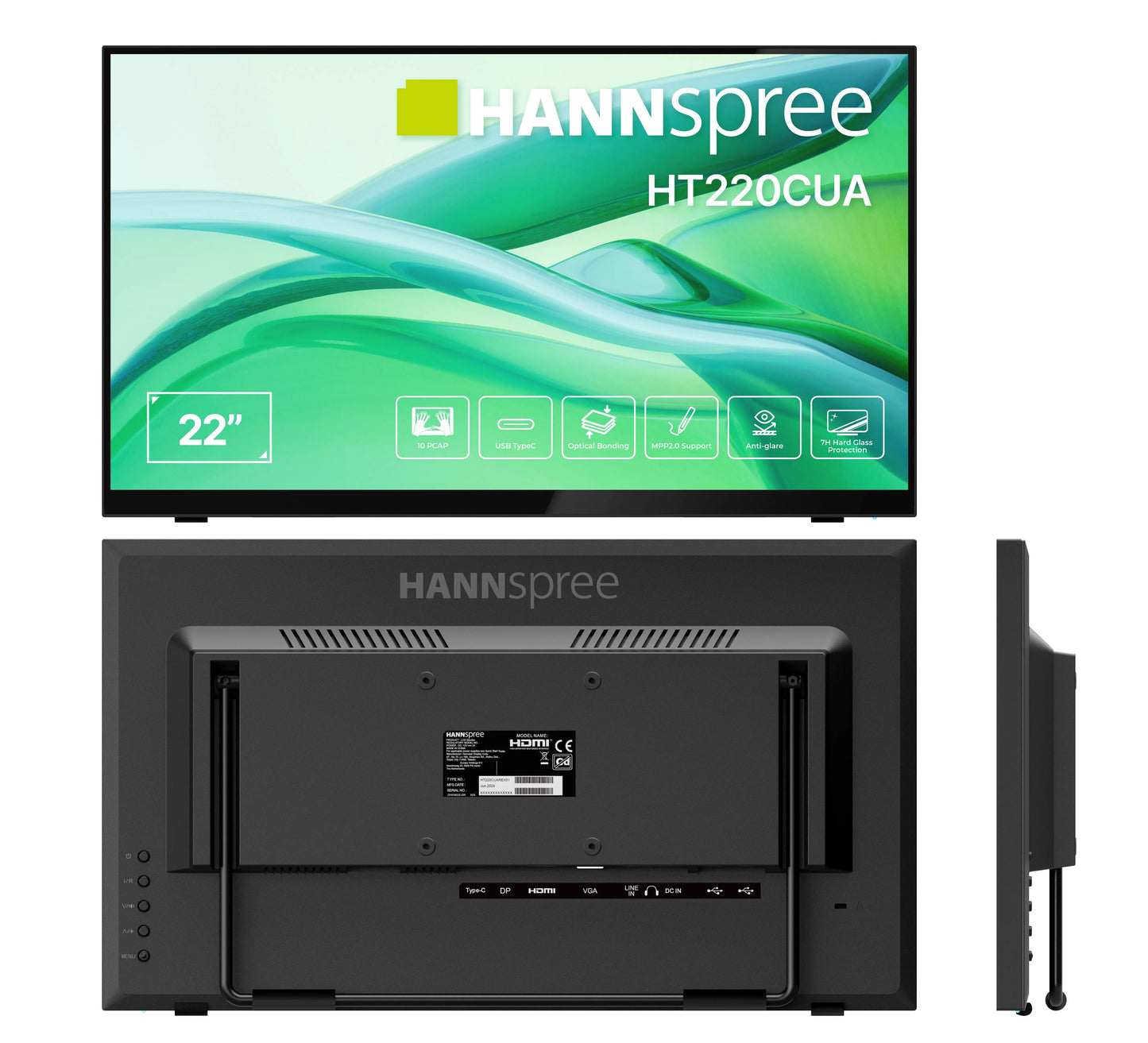 Hannspree 21.5" HT220CUA 16 Touch HDMI+DP - 54,5 cm - Monitor