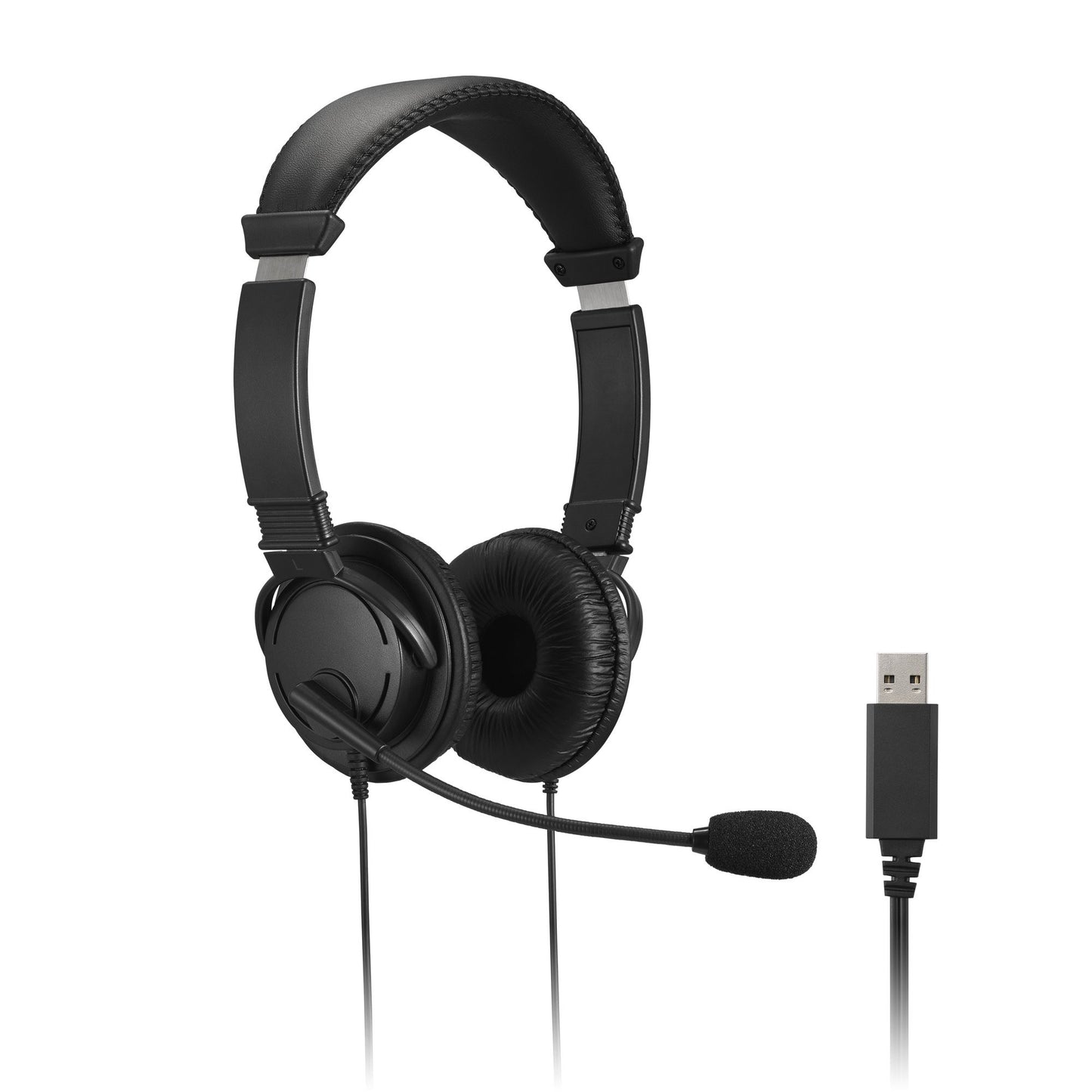 Kensington Classic USB - A Headset mit Mikrofon und Lautstärkeregler - Kabelgebunden - Büro/Callcenter - Schwarz - Kopfhörer