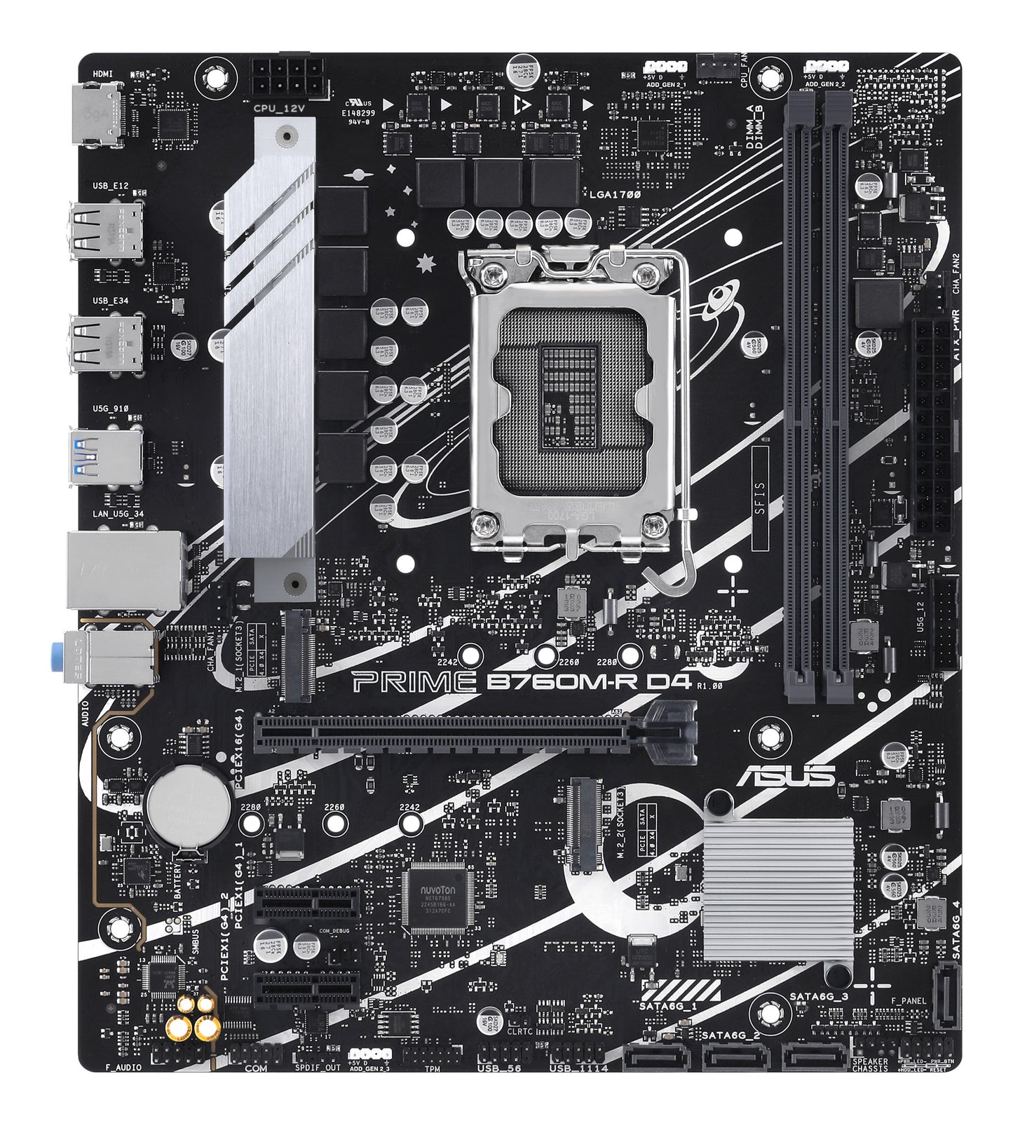 ASUS PRIME B760M - R D4 - Intel - LGA 1700 - Intel Core i9 14th Gen - Intel Core i3 12th Gen - Intel Core i3 13th Gen - Intel Core i5 12th Gen,... - LGA 1700 - DDR4 - SDRAM - 64 GB - Mainboard
