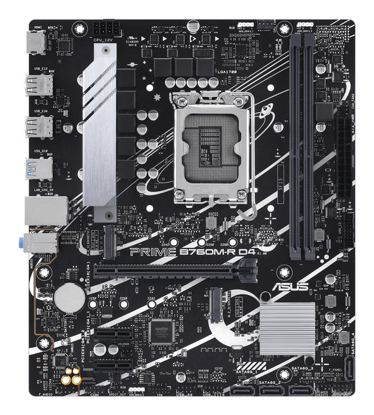 ASUS PRIME B760M - R D4 - Intel - LGA 1700 - Intel Core i9 14th Gen - Intel Core i3 12th Gen - Intel Core i3 13th Gen - Intel Core i5 12th Gen,... - LGA 1700 - DDR4 - SDRAM - 64 GB - Mainboard
