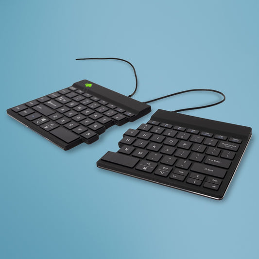 R - Go Ergonomische Tastatur R - Go Split Break v2 mit Pausensoftware - geteilte Tastatur - QWERTY (US) - Kabelgebunden - Schwarz - Mini - Kabelgebunden - USB - Scherenschalter - QWERTY - Schwarz - Tastatur