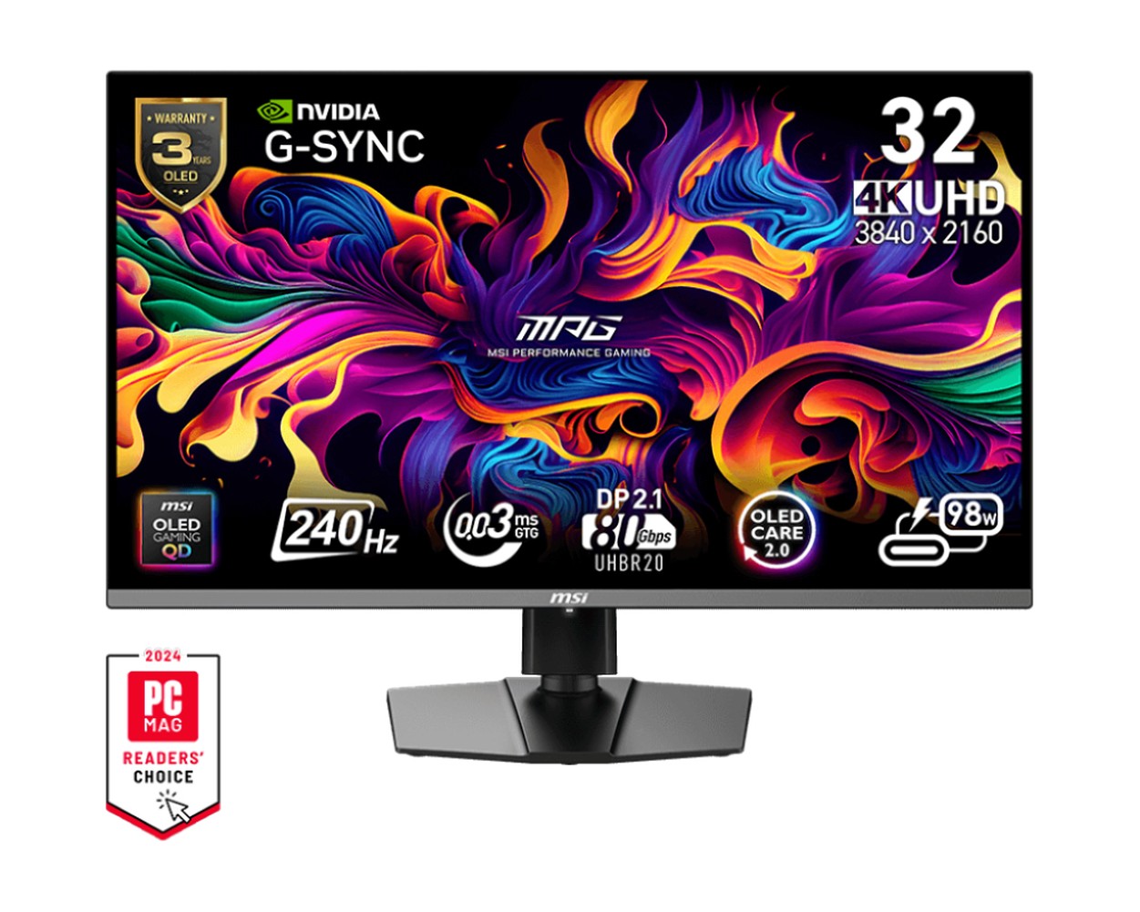 MSI Mpg 322URXDE Qd - Oled - Oled - Gaming - 32" - 80 cm - Monitor