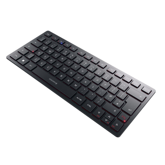 Cherry KW 9200 MINI - 75% - Verkabelt & Kabellos - USB + RF Wireless + Bluetooth - Scherenschalter - QWERTY - Schwarz - Tastatur
