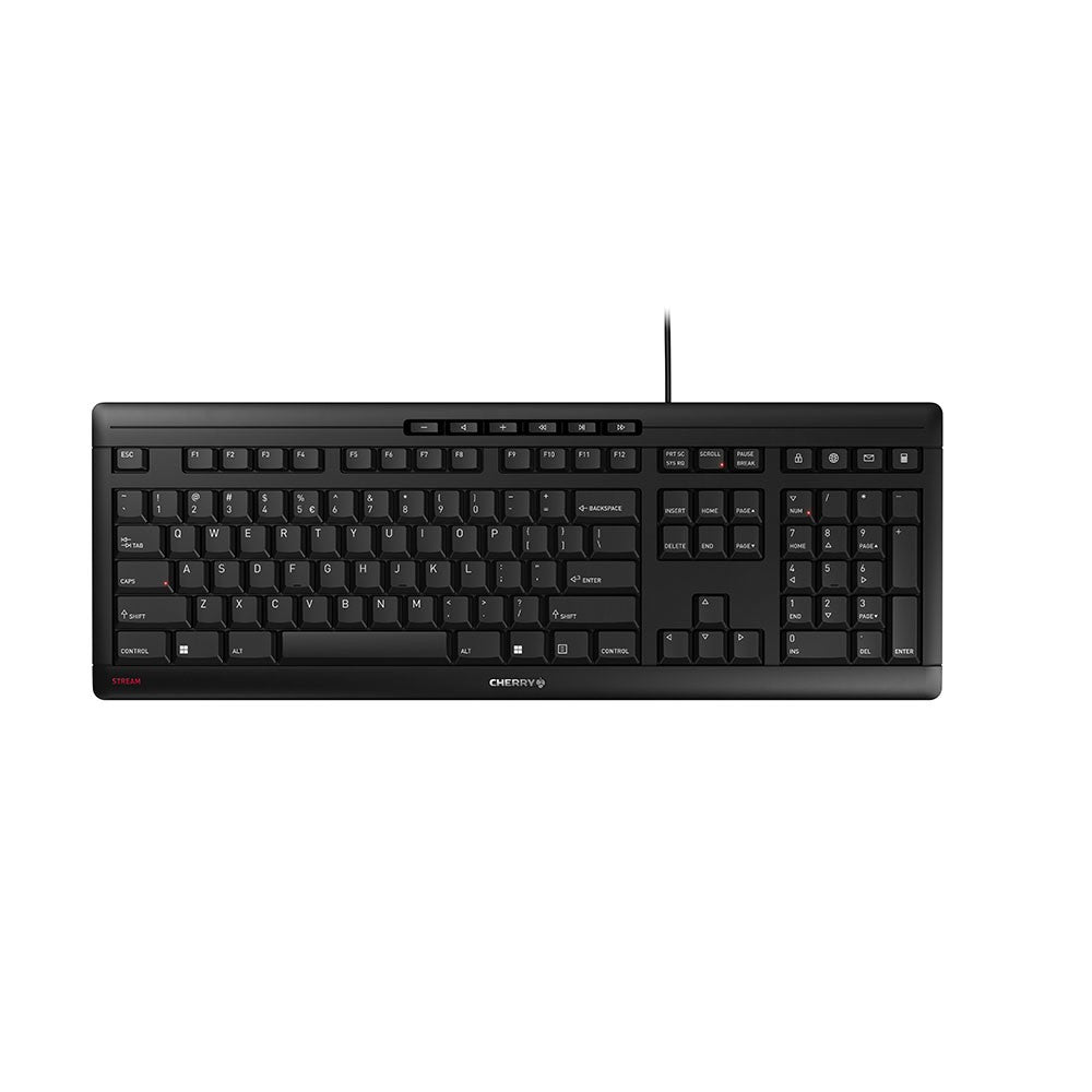 Cherry STREAM - Volle Größe (100%) - Kabelgebunden - USB - Mechanischer Switch - QWERTY - Schwarz - Tastatur
