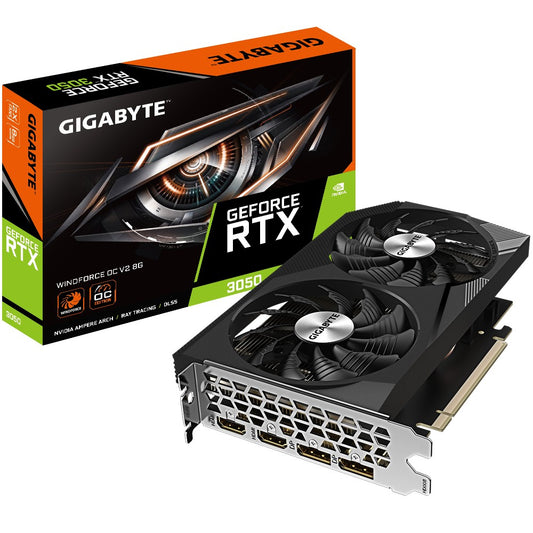 Gigabyte GeForce RTX 3050 WINDFORCE OC V2 8G - GeForce RTX 3050 - 8 GB - GDDR6 - 128 Bit - 7680 x 4320 Pixel - PCI Express 4.0 - Grafikkarte