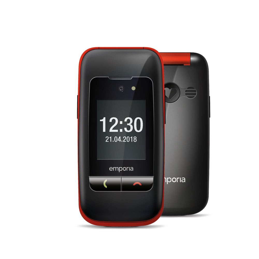 Emporia ONE V200 V3 Großtastenklapp schwarz/rot - 900 mAh - 6,1 cm - Mobiltelefon