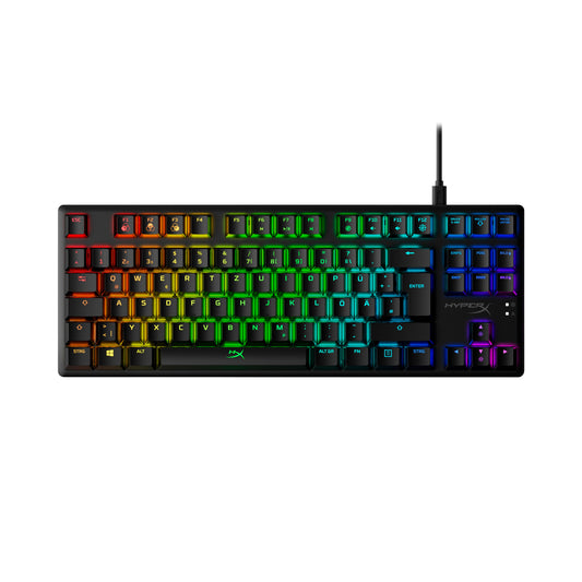 HyperX Alloy Origins Core – Mechanische Gaming – HX Red (DE - Layout) - Tenkeyless (80 - 87 %) - Kabelgebunden - USB - Mechanischer Switch - RGB - LED - Schwarz - Tastatur