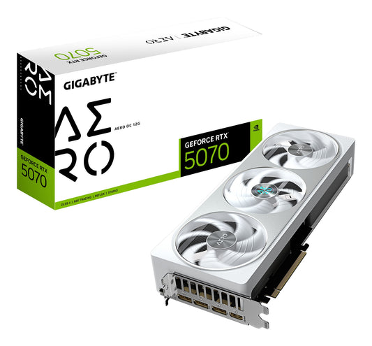 Gigabyte GeForce RTX 5070 AERO OC 12Gn - GDDR7/12GB/CUDA® Cores 6144/2625 MHz/PCI - E 5.0 - Grafikkarte