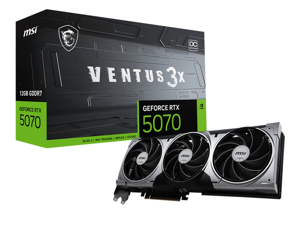 MSI V532 - 001R Rtx 5070 12G Ventus 3X Oc Silber/Schwarz - PCI - Express - Grafikkarte