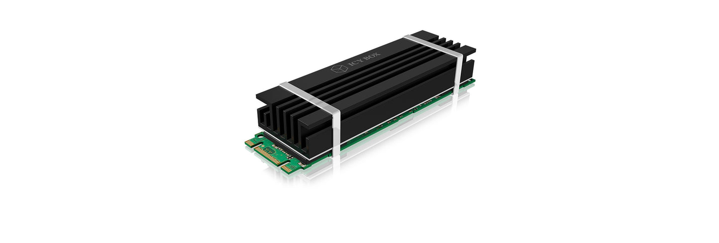 ICY BOX IB - M2HS - 70set für M.2 2280 SSD - Aluminium - 10 mm dick/Radiator - Schwarz - Kühler