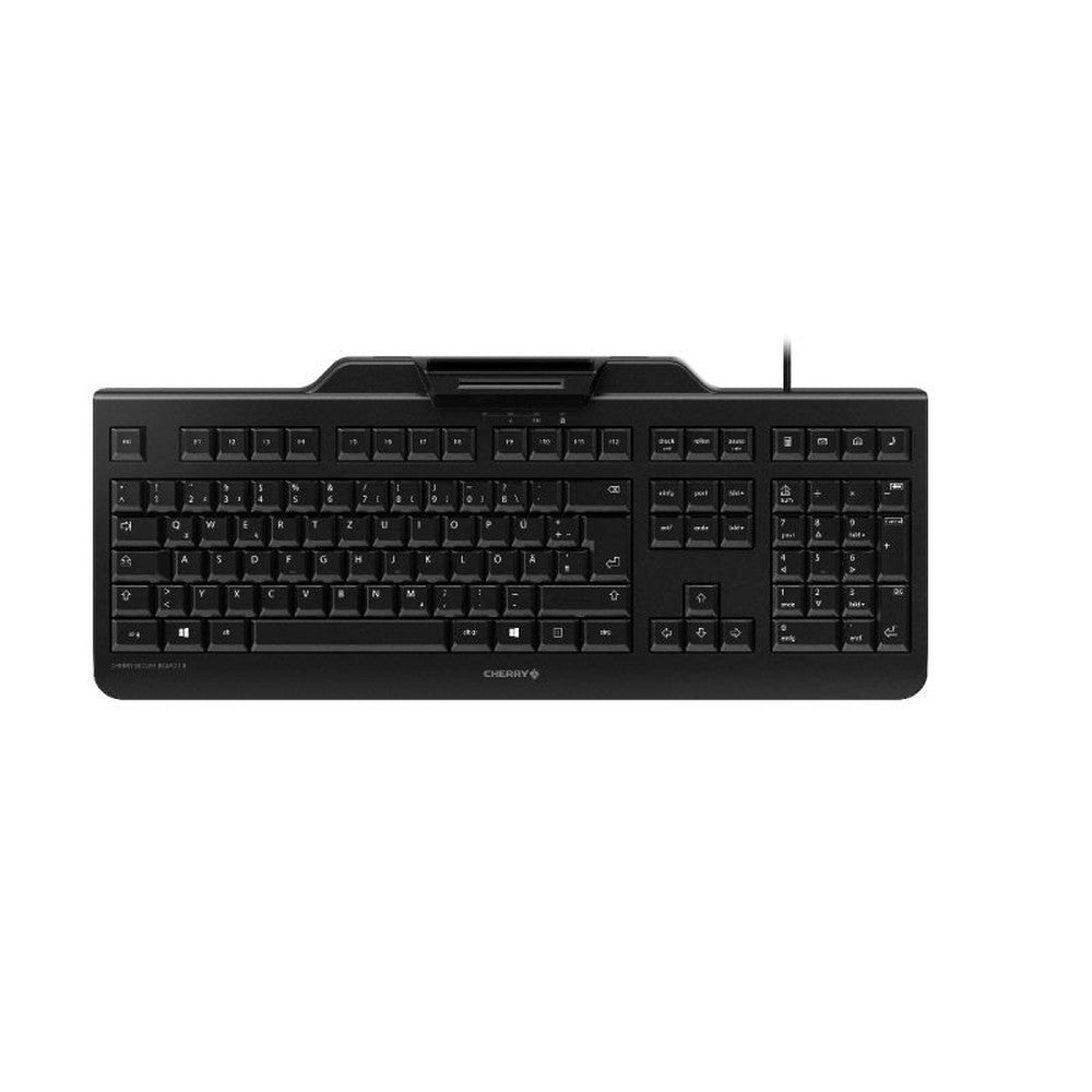 Cherry SECURE BOARD 1.0 Kabelgebundene Chipkarten Tastatur - Schwarz - USB (QWERTZ - DE) - Volle Größe (100%) - Kabelgebunden - USB - Mechanischer Switch - QWERTZ - Schwarz - Tastatur
