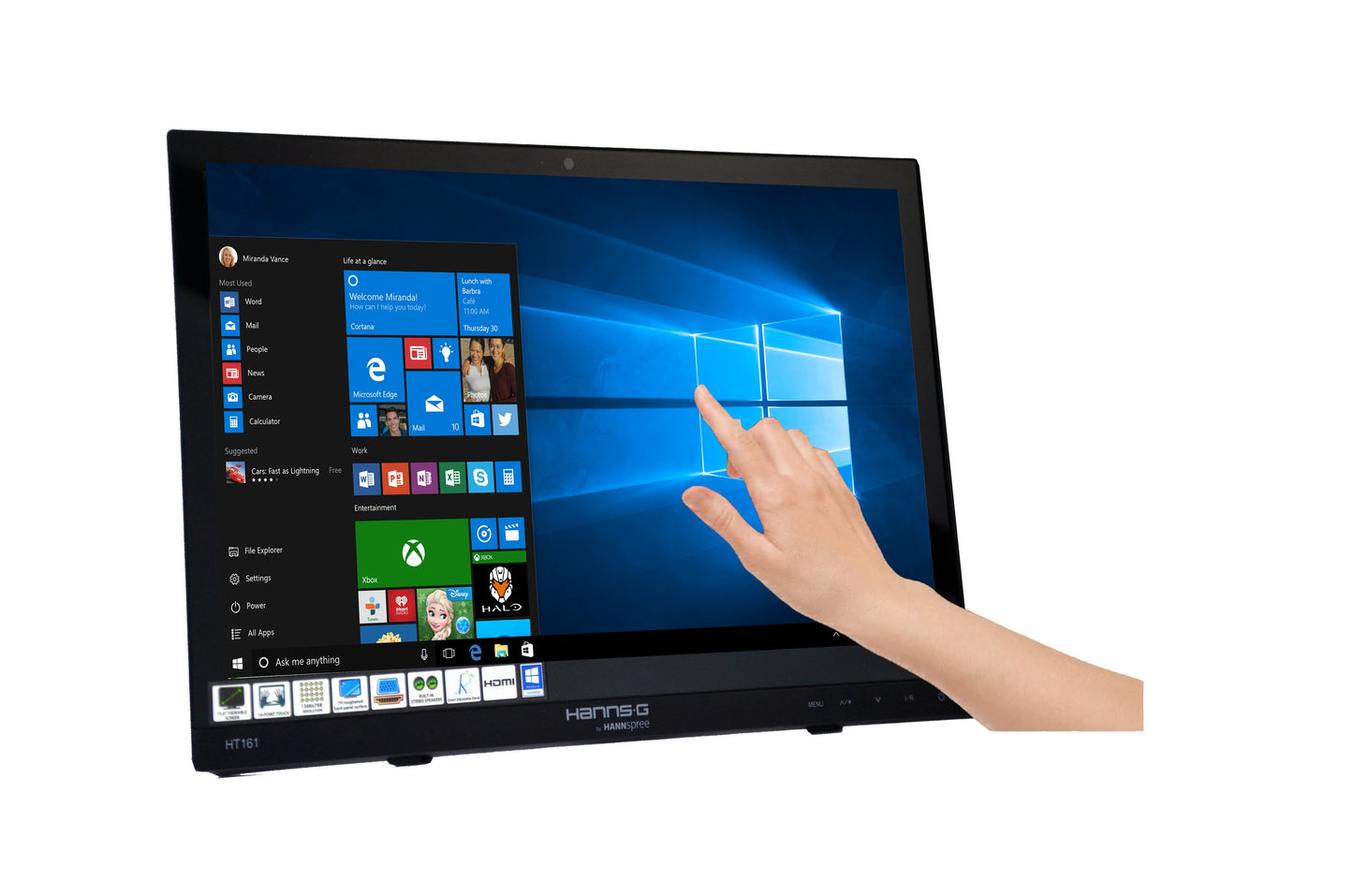 Hannspree HT161HNB - 39,6 cm (15.6") - 1366 x 768 Pixel - HD - LED - 12 ms - Schwarz - Monitor