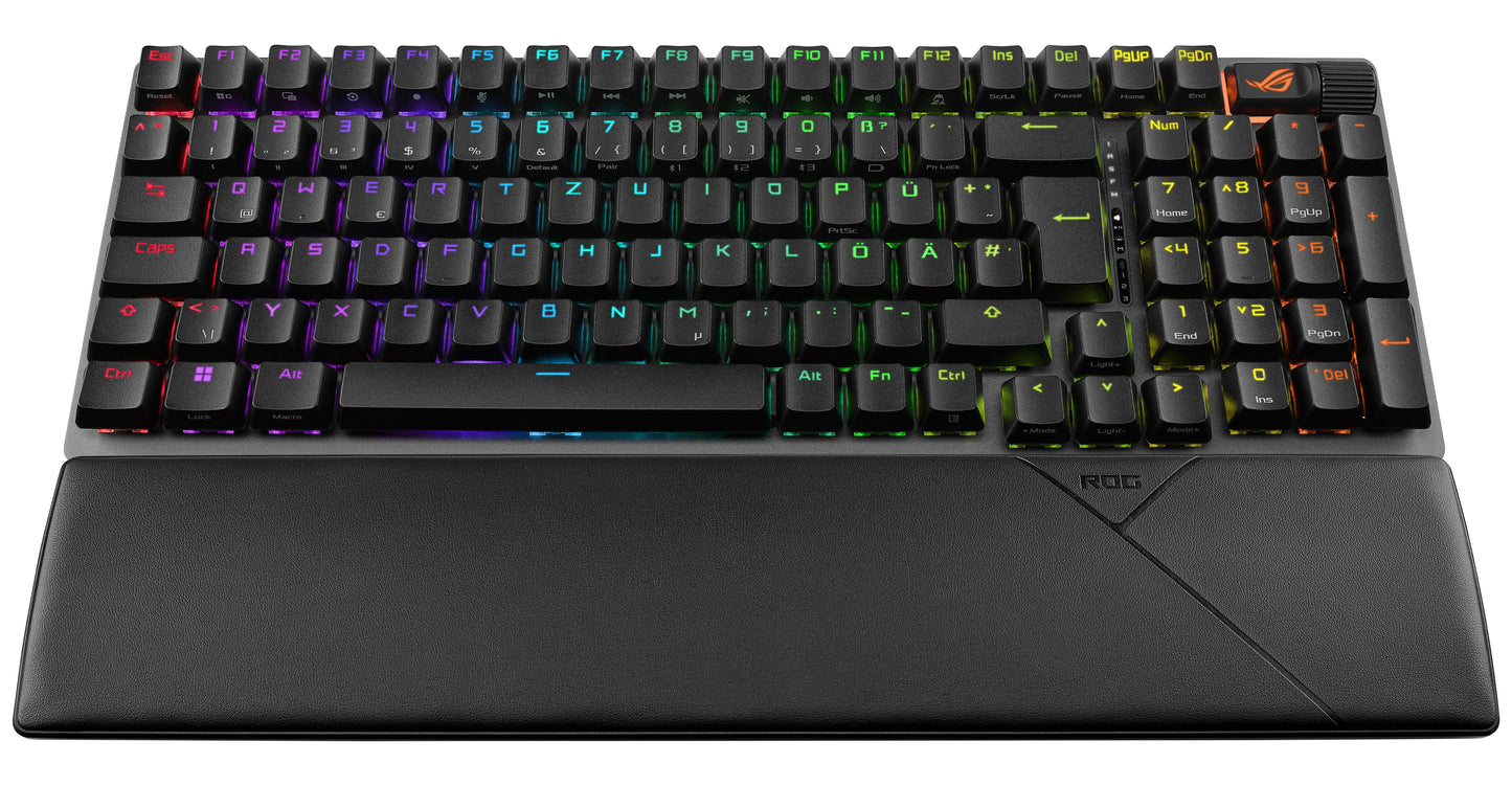 ASUS ROG Strix Scope II 96 Wireless - Verkabelt & Kabellos - USB + RF Wireless + Bluetooth - Mechanischer Switch - QWERTZ - RGB - LED - Schwarz - Tastatur