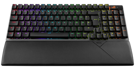 ASUS ROG Strix Scope II 96 Wireless - Verkabelt & Kabellos - USB + RF Wireless + Bluetooth - Mechanischer Switch - QWERTZ - RGB - LED - Schwarz - Tastatur