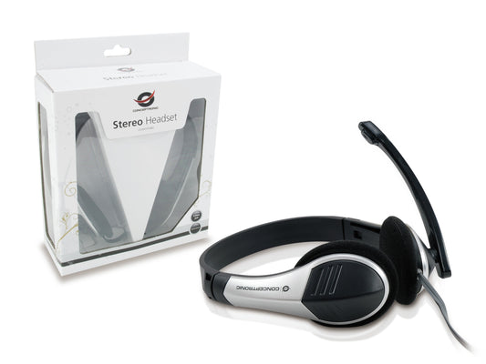 Conceptronic Stereo - Kopfhörer - Kopfband - Büro/Callcenter - Schwarz - Silber - Binaural - 2 m - Headset