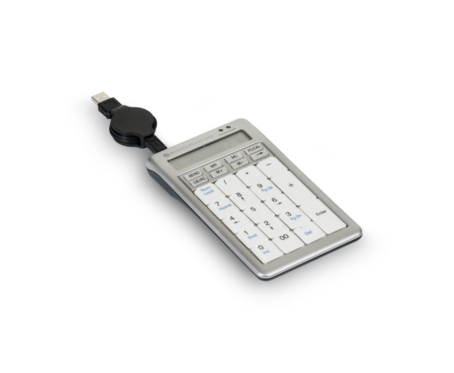 Bakker S - board 840 Numeric Keyboard - USB - PC - 1,2 m - Hellgrau - Weiß - Tastatur
