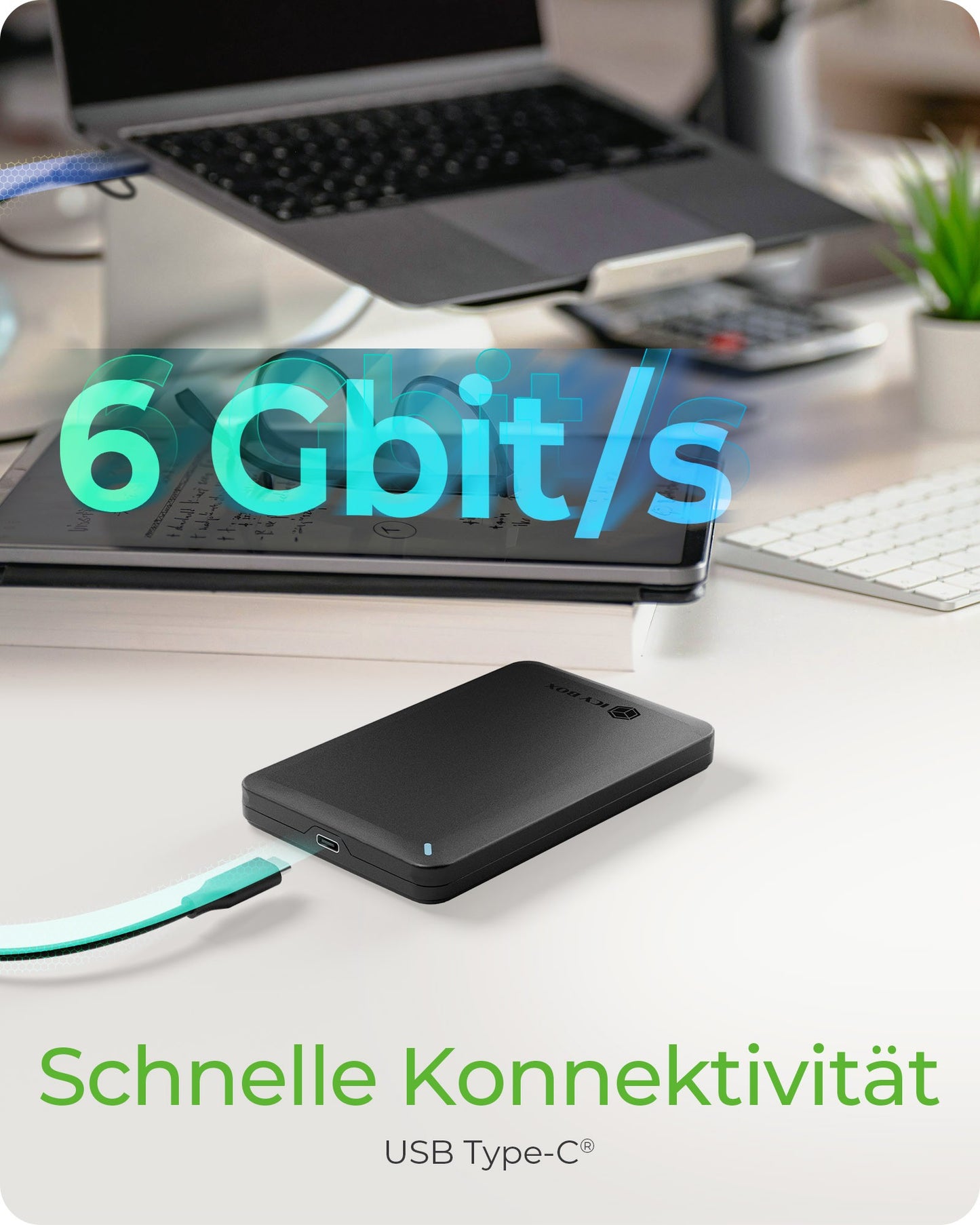 ICY BOX Geh. ext. 2.5" SATA USB 3.2 Gen 2 werkzeuglos - 2,5" - Gehäuse