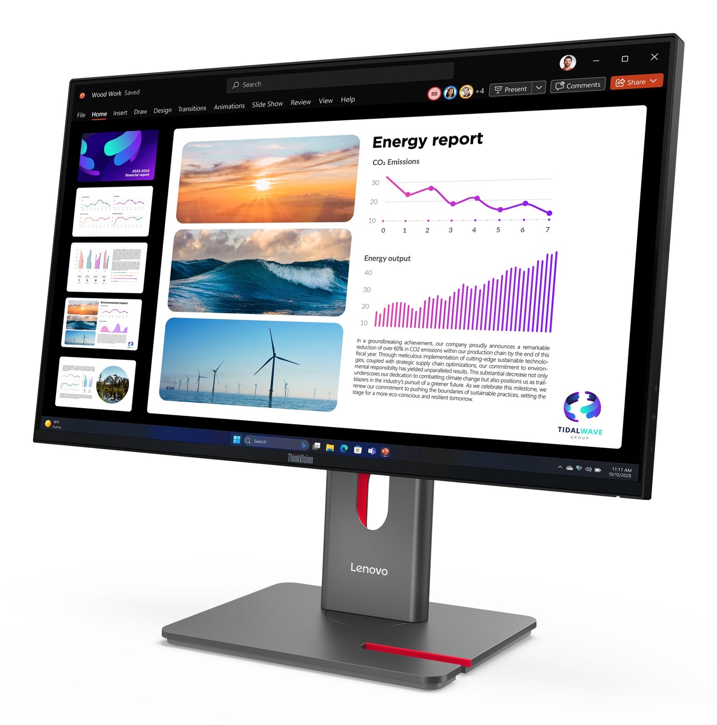 Lenovo ThinkVision P24q - 40 - Led - 24" - 60,5 cm - Monitor