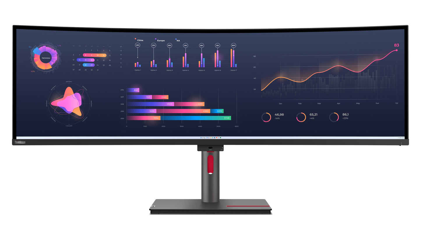 Lenovo ThinkVision P49w - 30 Monitor - 124,5 cm (49") - 5120 x 1440 Pixel - DQHD - LED - 6 ms - Schwarz - Monitor