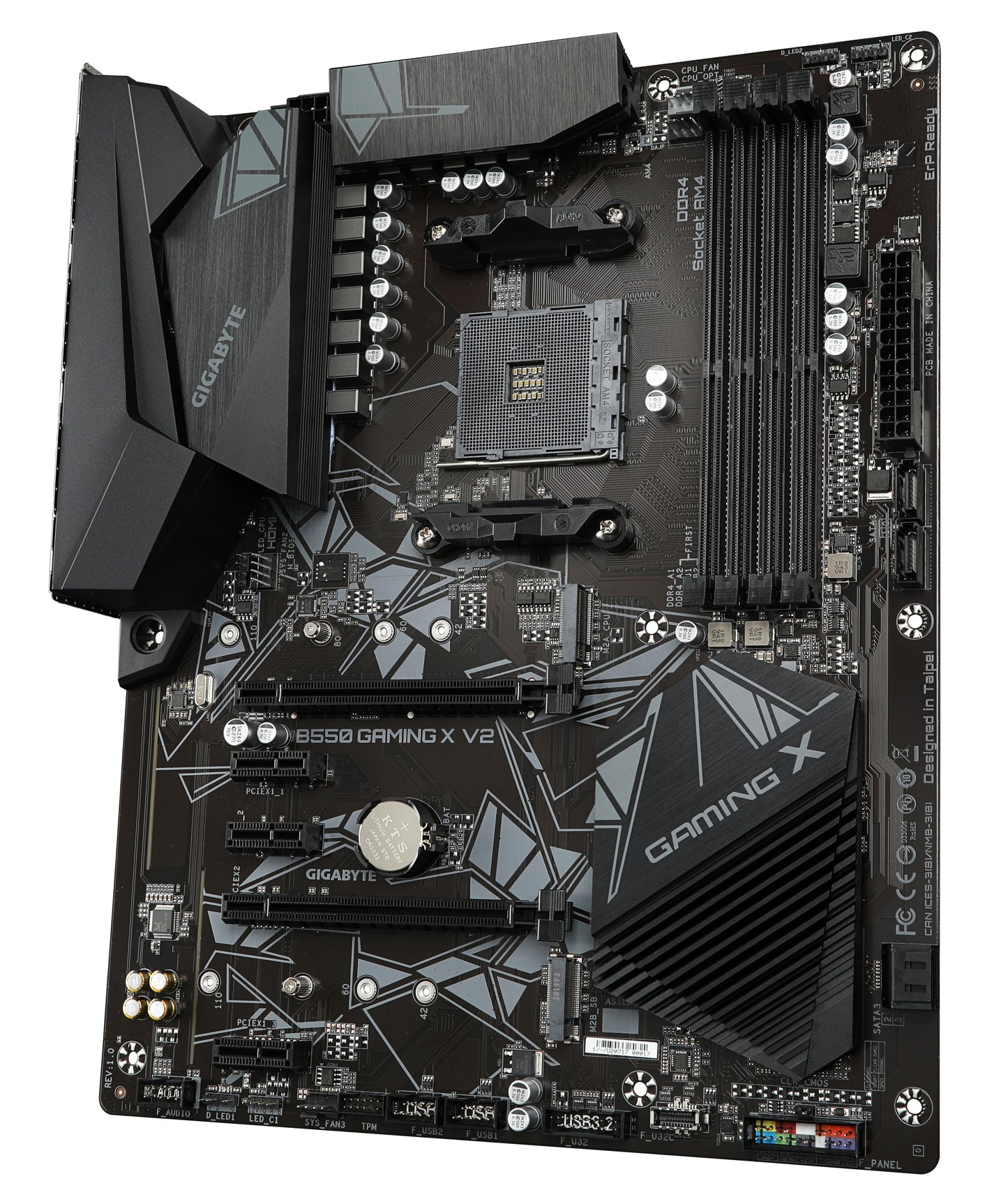 Gigabyte B550 Gaming X V2 - AMD - Socket AM4 - 3rd Generation AMD Ryzen™ 3 - 3rd Generation AMD Ryzen 5 - 3rd Generation AMD Ryzen™ 7 - 3rd... - DDR4 - SDRAM - 128 GB - DIMM - Mainboard