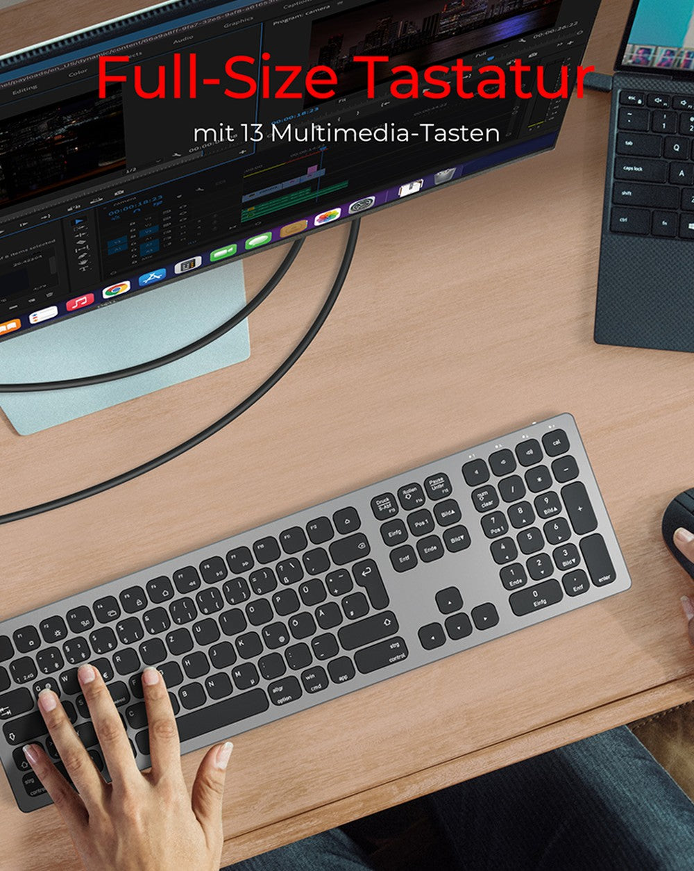 KeySonic KSK - 8023BTRF - volle Größe - Tastatur