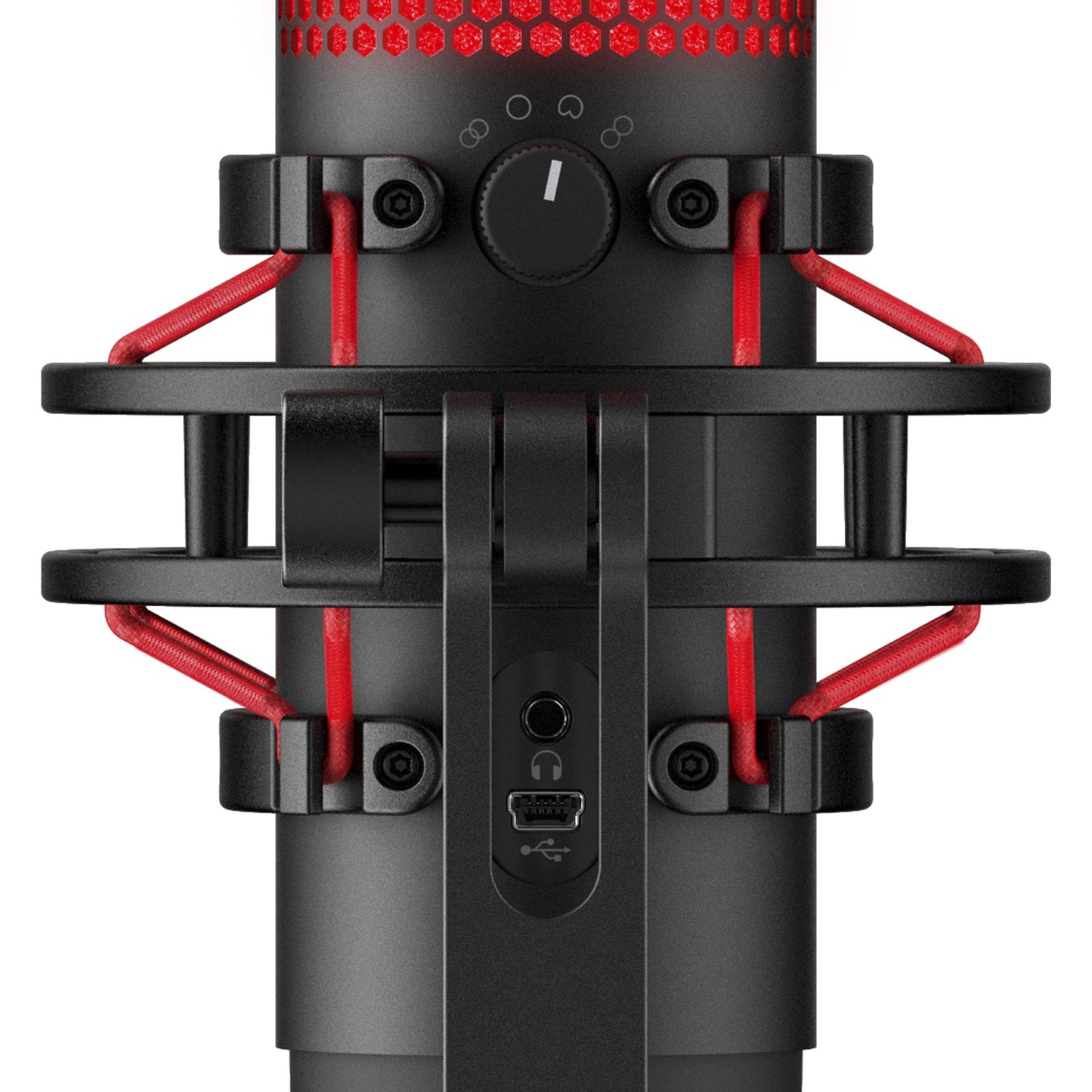HyperX QuadCast - USB Microphone (Black - Red) - Red Lighting - PC - 36 dB - 0,05% - 32 Ohm - 90 dB - Kabelgebunden - Mikrofon