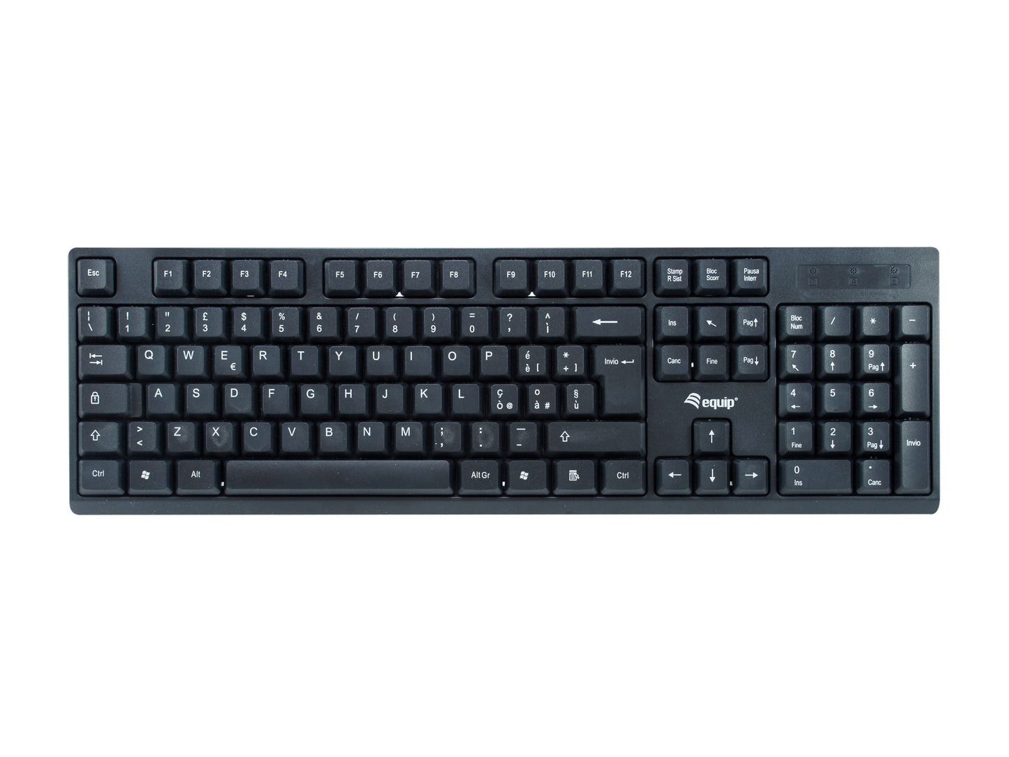 Equip Kabelloses Tastatur und Mausset - IT Layout (QWERTY) - Volle Größe (100%) - Kabellos - RF Wireless - QWERTY - Schwarz - Maus enthalten - Tastatur