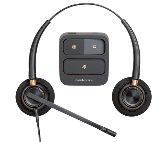 Poly HP Poly EncorePro 520 Binaurales Headset + Quick Disconnect - Kabelgebunden - Anrufe/Musik - 20 - 10000 Hz - 74 g - Kopfhörer - Schwarz - Headset