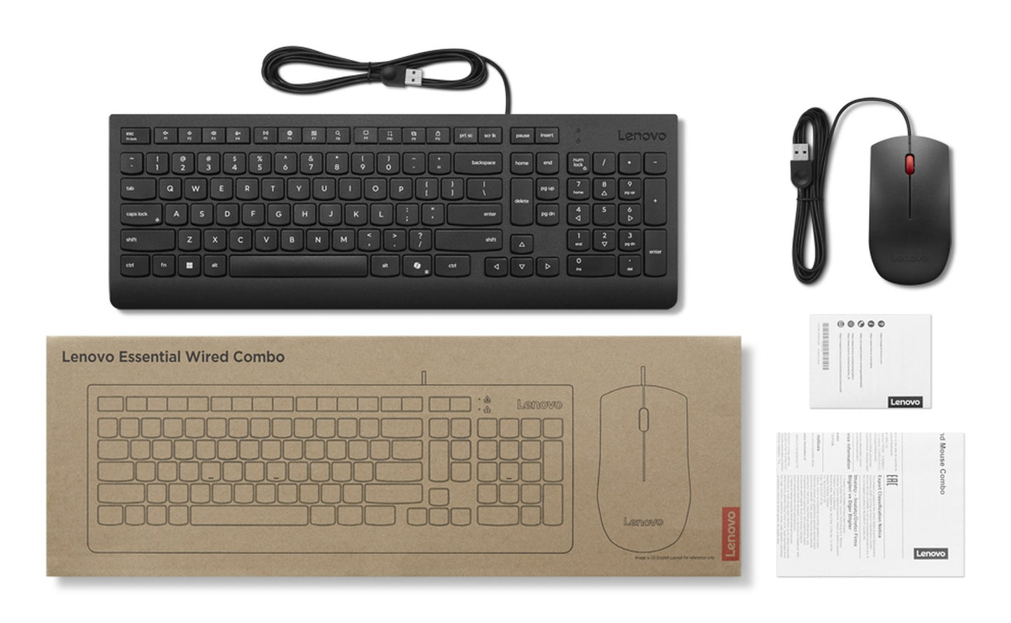 Lenovo Essential Wired Combo - und - Maus - Set - 1.600 dpi - Tastatur