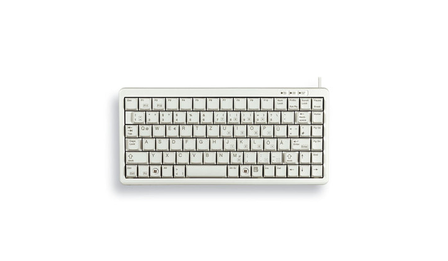 Cherry Slim Line Compact - Keyboard G84 - 4100 - Laser - 86 Tasten QWERTY - Grau - Tastatur