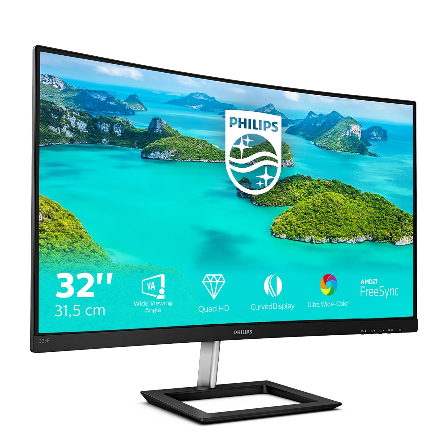 Philips E Line 325E1C/00 - 80 cm (31.5") - 2560 x 1440 Pixel - Quad HD - LCD - 4 ms - Schwarz - Monitor