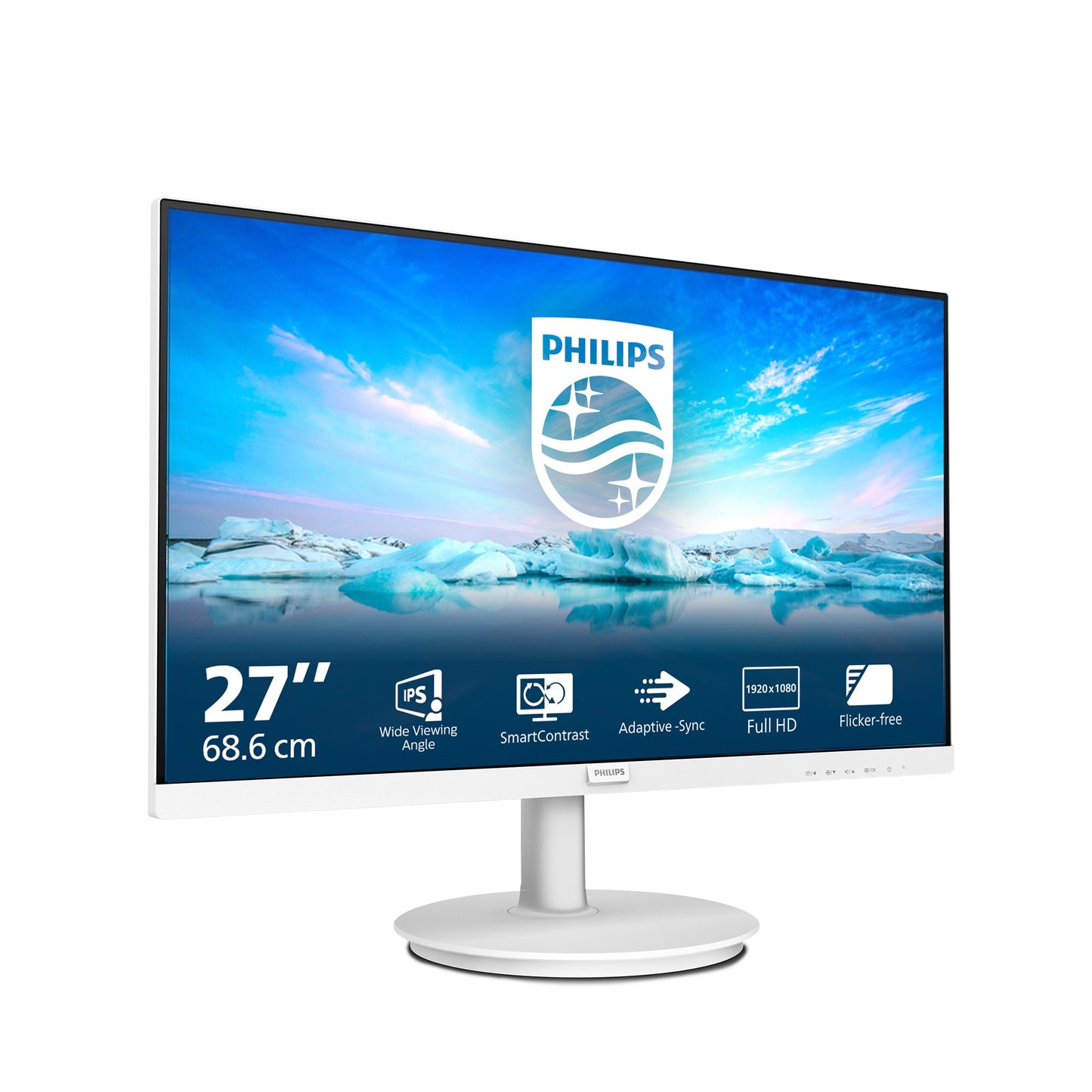 Philips V Line 271V8AW/00 - 68,6 cm (27") - 1920 x 1080 Pixel - Full HD - LCD - 4 ms - Weiß - Monitor